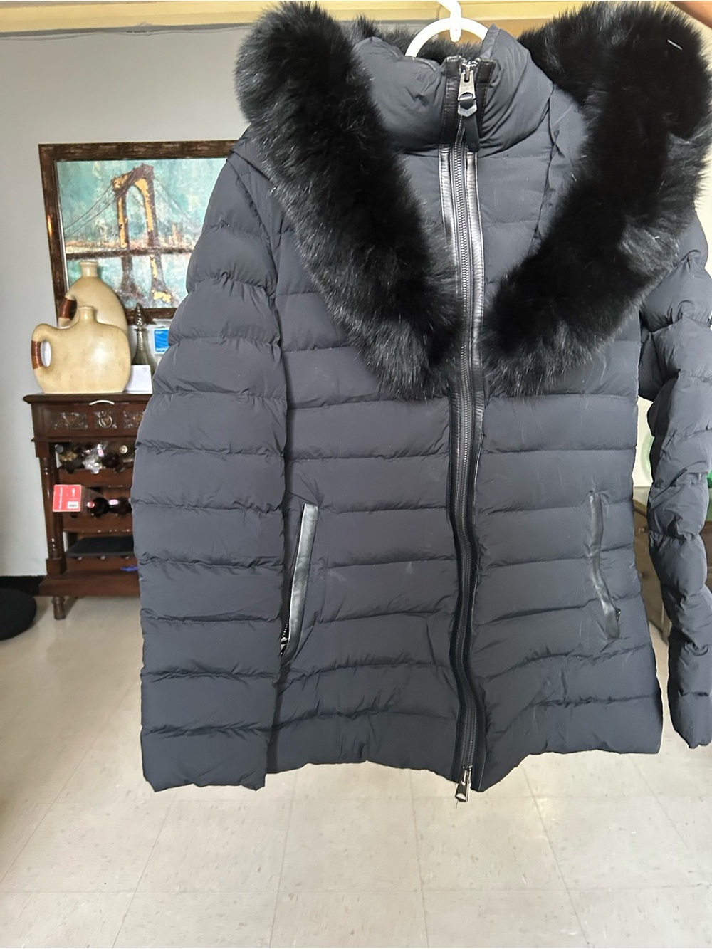 Mackage Black Fur-Trim Puffer Jacket